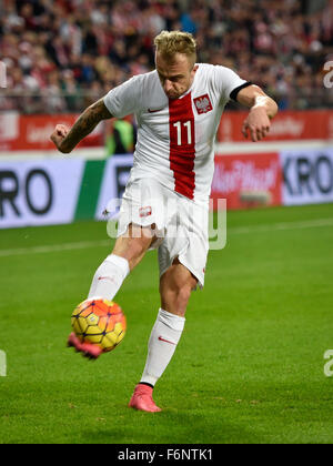 Wroclaw, Poland. 17th November, 2015. International Football friendly match: Poland v Czech Republic. In action Kamil Grosicki Credit:  Piotr Dziurman/Alamy Live News Stock Photo