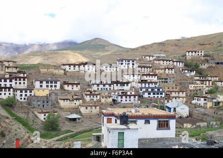 SPITI VALLEY - View of Kibber Village, the highest village of the world at a height of 4205 meters Himachal Pradesh, India Stock Photo