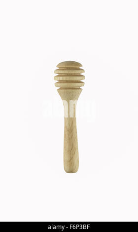 wooden honey dipper background isolated on white for you design Stock Photo