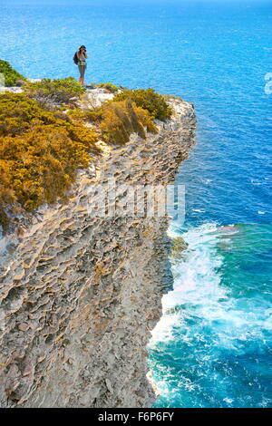 The limestone cliff, Bonifacio, South Coast of Corsica Island, France Stock Photo