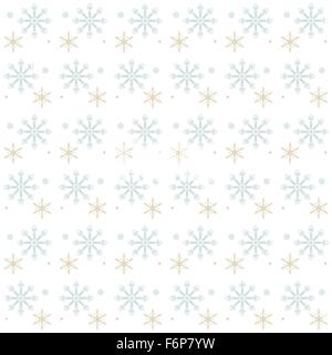 Vector of Snow Flakes Seamless Pattern on White Background for Christmas and Winter Stock Vector