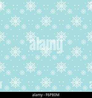 Vector of Snow Flakes Seamless Pattern on Blue Background for Christmas and Winter Stock Vector