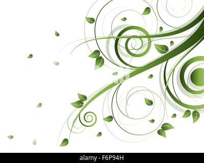 Floral seasonal background with swirls Stock Vector