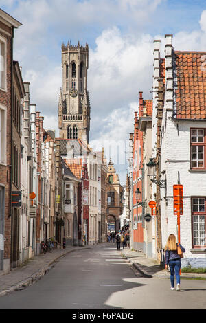 Belfry of Bruges, medieval bell tower in the historical centre of Bruges, West Flanders, Belgium Stock Photo