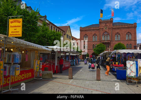 Marketplace, Tauberbischofsheim, Baden-Wuerttemberg, Germany, Europe. Stock Photo