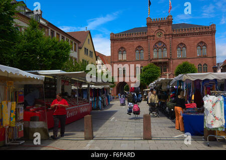 Marketplace, Tauberbischofsheim, Baden-Wuerttemberg, Germany, Europe. Stock Photo