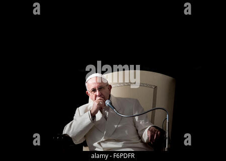 Pope Francis speaks during his weekly general audience at Saint Peter's ...