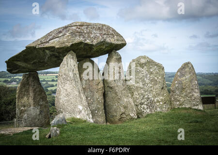 Pentre Ifan Neolithic Burial Chamber Pembrokeshire, Wales. Stock Photo