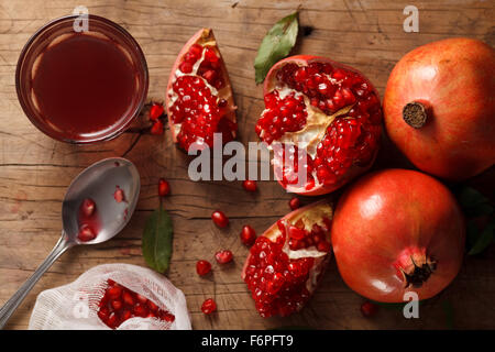 pomegranate fruit healthy food fresh organic still life vegetarian juicy antioxidant Stock Photo