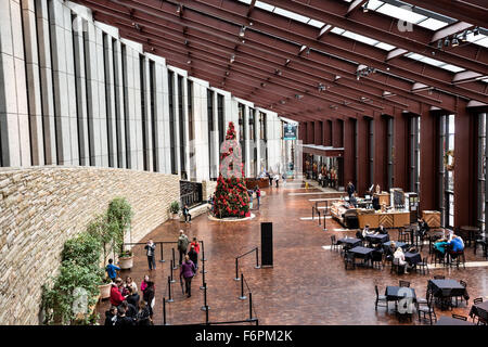 Lobby of the Country Music Hall of Fame at Christmas in Nashville, TN. Stock Photo