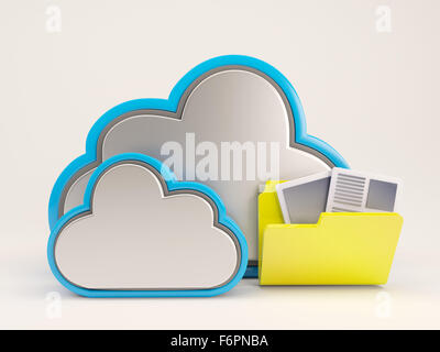 3D Render of Cloud Drive Icon
