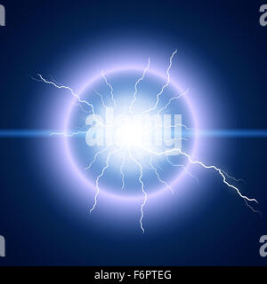 Bright lightning flash Stock Photo