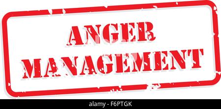 Anger management red rubber stamp vector for mental health concept Stock Vector