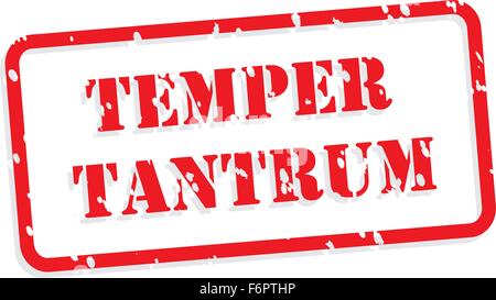 Temper tantrum red rubber stamp vector for mental health concept Stock Vector