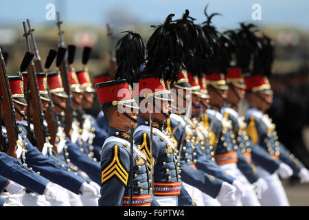 Pampanga Province, Philippines. 21st Dec, 2015. Soldiers march during a parade in celebration of the 80th founding anniversary of the Armed Forces of the Philippines inside the Clark Air Base in Pampanga Province, the Philippines, Dec. 21, 2015. Credit:  Rouelle Umali/Xinhua/Alamy Live News Stock Photo