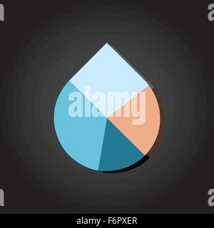 Modern flat design vector water drop pie chart in various colors Stock Vector