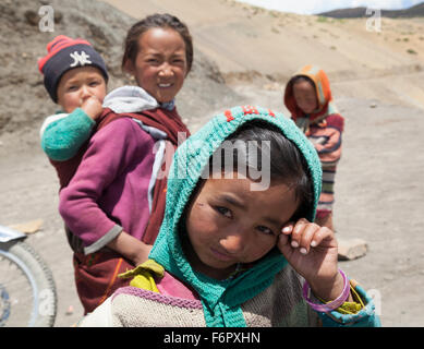 Children from Himalayan mountain village. Himachal Pradesh, India Stock Photo