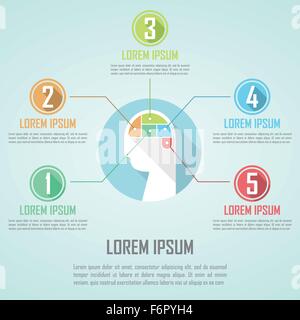 Human head and brain infographic design template, VECTOR, EPS10 Stock Vector