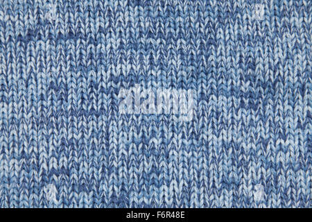Image of blue knitted fabric background. Stock Photo