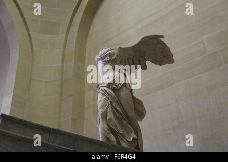 Hellenistic style. Winged Victory of Samothrace. 2nd century BC. Marble. Louvre Museum. Paris. France. Stock Photo
