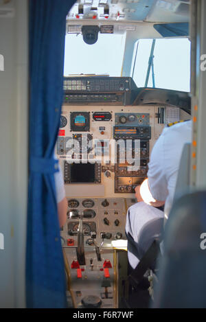 Pilots in the plane cockpit Stock Photo