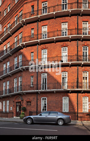 Maserati quadroporte at the Albert Hall Mansions in Kensington Stock Photo