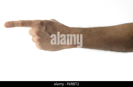 Finger Pointing - Male Hand Stock Photo