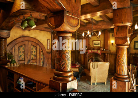 Internal image of The Green Dragon Inn, Hobbiton movie set.