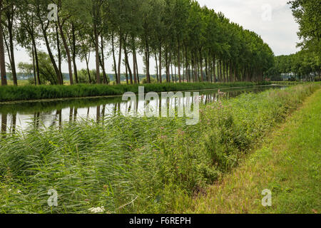 The Damme Canal near the bend between Damme and Sluis Stock Photo