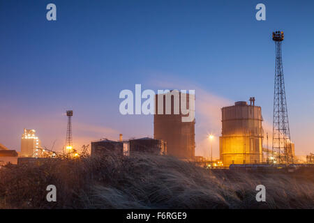 Evening at Redcar steelworks, early 2015. Stock Photo