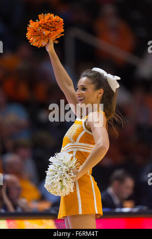 November 18, 2015: Tennessee Lady Volunteers cheerleader Maria Brinias during the NCAA basketball game between the University of Tennessee Lady Volunteers and the Penn State Lady Lions at Thompson Boling Arena in Knoxville TN Tim Gangloff/CSM Stock Photo