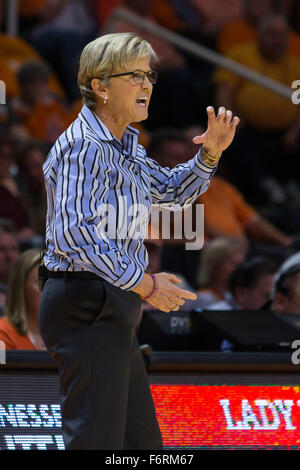 November 18, 2015: head coach Holly Warlick of the Tennessee Lady Volunteers during the NCAA basketball game between the University of Tennessee Lady Volunteers and the Penn State Lady Lions at Thompson Boling Arena in Knoxville TN Tim Gangloff/CSM Stock Photo