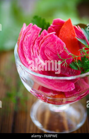 sauerkraut with beets, carrots and spices in a dish Stock Photo