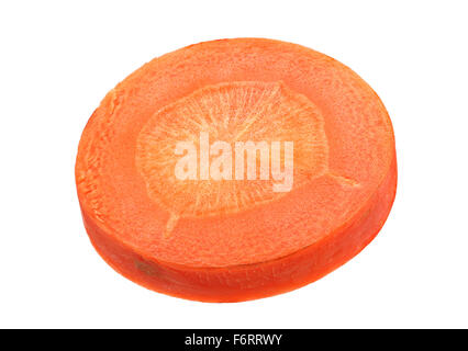 Carrot vegetable round slice isolated on white Stock Photo