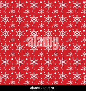 Vector of Snow Flakes Pattern on Red Background for Christmas Stock Vector