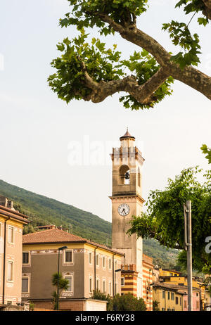 Tower in Castelletto di Brenzone (Lake Garda, Italy) Stock Photo