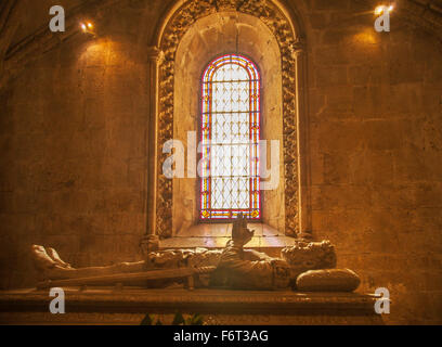 Tomb of Luis de Camoes in Church of Santa Maria, Lisbon, Extremadura, Portugal Stock Photo