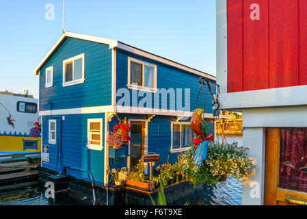 Floating home village, Fisherman's Wharf, Victoria, British Columbia, Canada Stock Photo