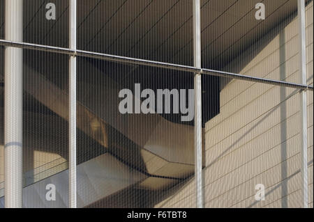 Ventilation duct behind fence Stock Photo