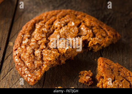 Warm Homemade Gingersnap Cookies topped with Sugar Stock Photo