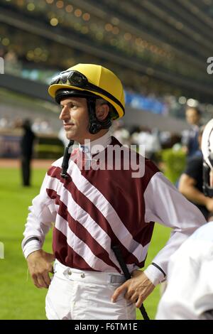 Meydan Racecourse, UAE. 19th November, 2015.   Patrick Dobbs before the Thoroughbreds Handicap 74-84 at Meydan Racecourse Credit:  Tom Morgan/Alamy Live News Stock Photo