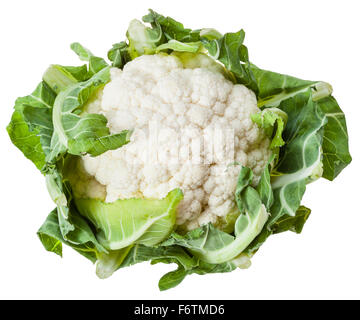 head of ripe cauliflower isolated on white background Stock Photo