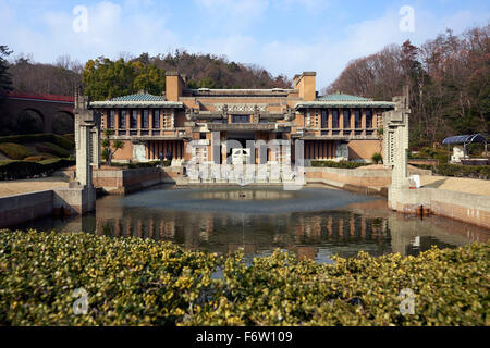 Exterior of Frank Lloyd Wright Imperial Hotel as reconstructed at ...