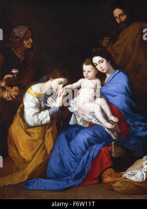 Jusepe de Ribera - The Holy Family with Saints Anne and Catherine of Alexandria Stock Photo