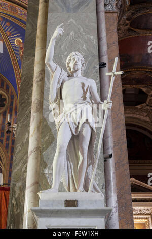 Statue of St. John the Baptist, Giovanni Obici, basilica of Saint Mary above Minerva, Santa Maria sopra Minerva,  Rome, Italy Stock Photo