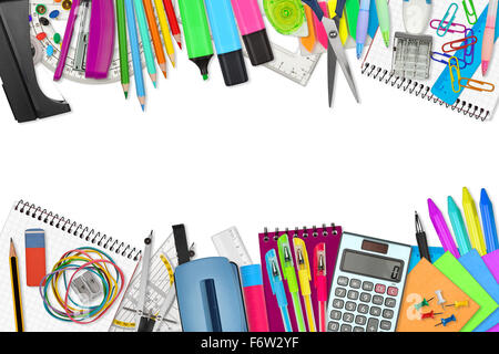 school / office supplies on white background Stock Photo