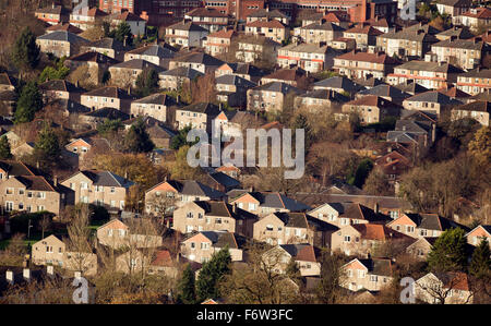 General View of suburban Houses in the UK Stock Photo