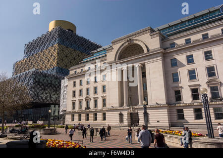 Library of Birmingham and Baskerville House in Centenary Square of Brimingham, UK Stock Photo