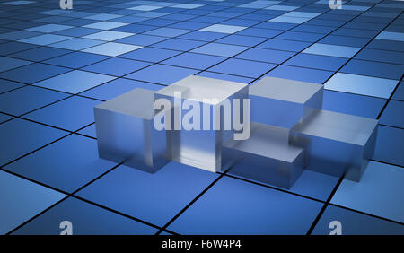 abstract image of cubes background in blue toned Stock Photo