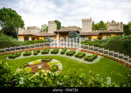 CASTELNUOVO DEL GARDA, Italy - September 08: Gardaland Theme Park in Castelnuovo Del Garda, Italy on Tuesday, September 8, 2015. Stock Photo